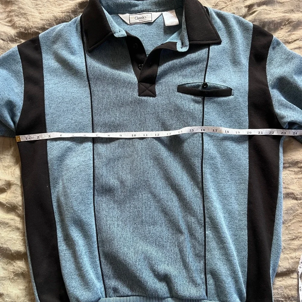 Vintage Classics by Palmland Men's 80'Retro Grandpacore Polo Sweatshirt Size M